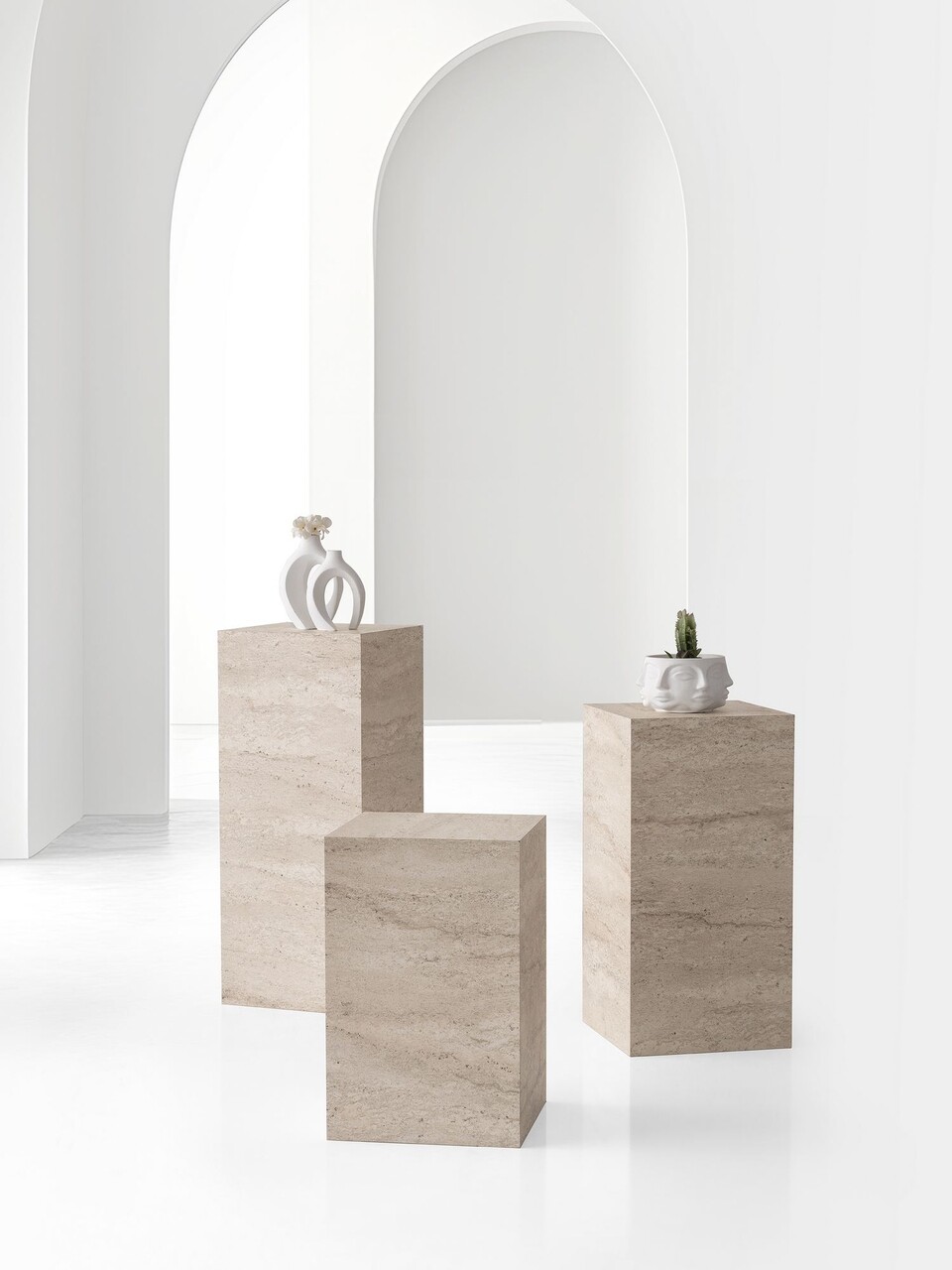 Suport pentru ghiveci, Hanah Home, L.Çiçeklik, Travertin - imagine 5